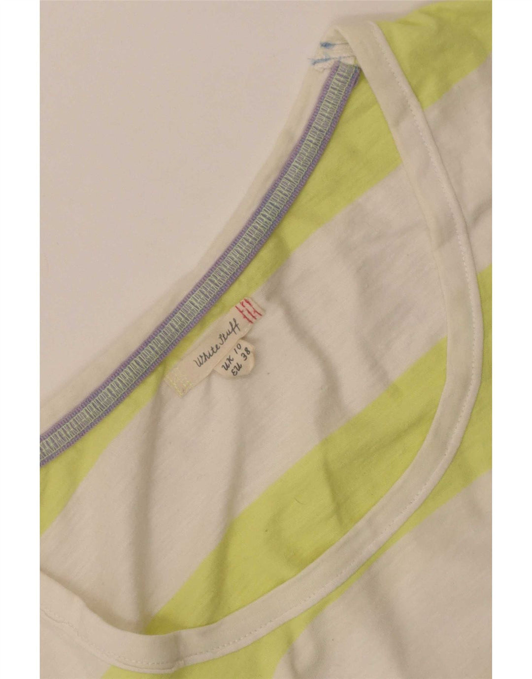 White Stuff Damen T-Shirt Top UK 10 Small Mehrfarbig gestreift