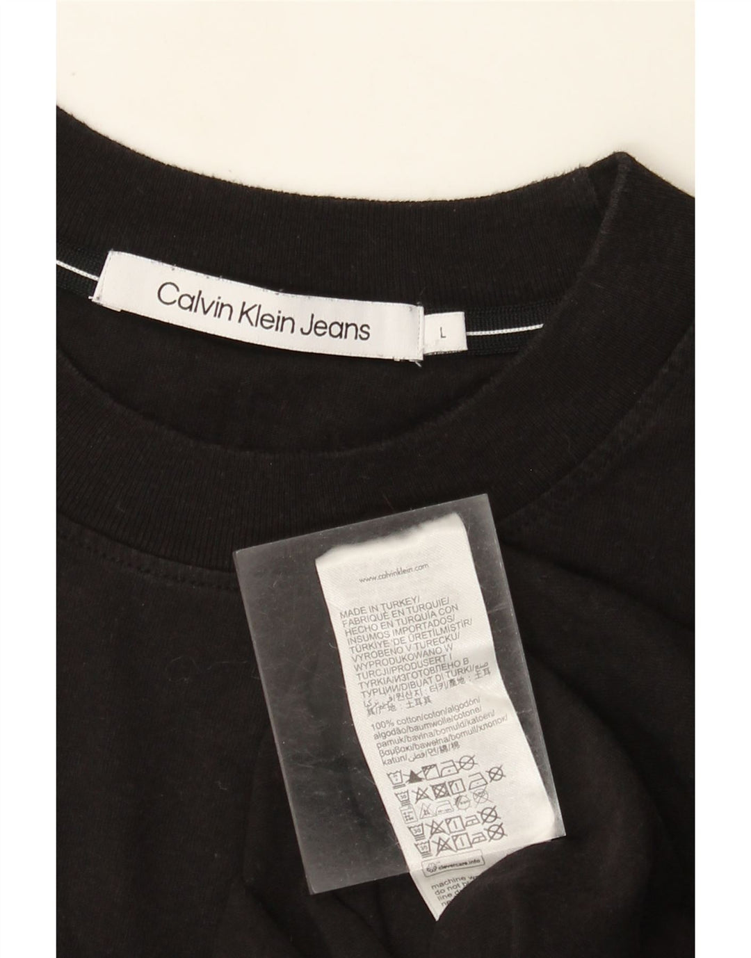 Calvin Klein Jeans Herren T-Shirt Top Large Schwarz Baumwolle