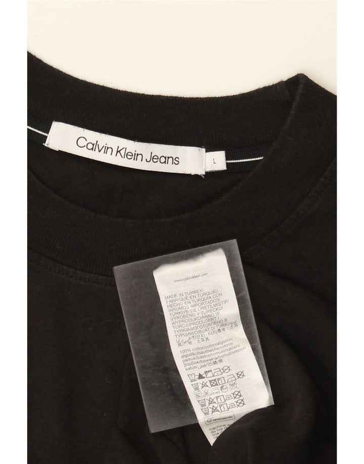 Calvin Klein Jeans Herren T-Shirt Top Large Schwarz Baumwolle