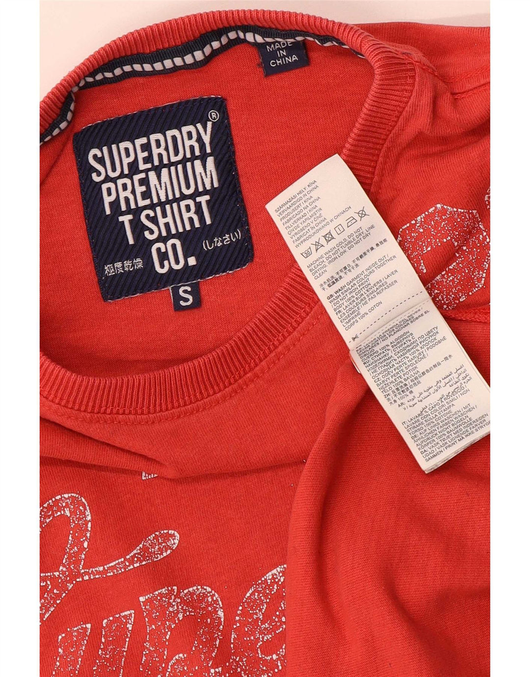 Superdry Herren T-Shirt mit Grafik, Größe S, Rot, Baumwolle