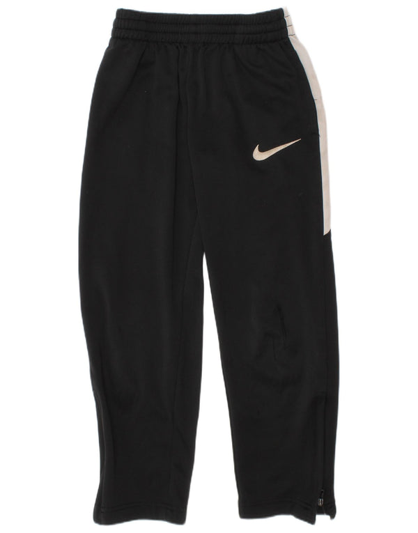 Nike Boys Tracksuit Trousers 6-7 Years Large Black Colourblock Polyester