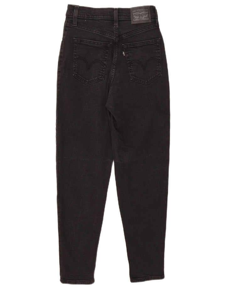 Levi's Damen Tapered Jeans W24 L27 Schwarze Baumwolle