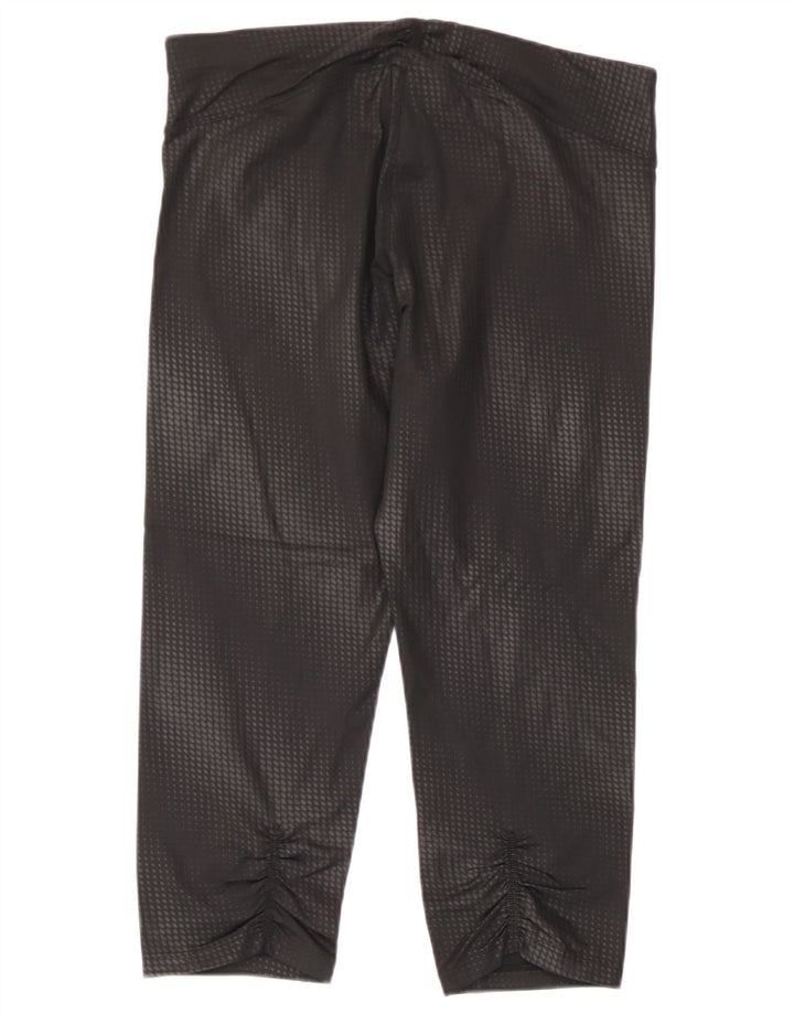 Calvin Klein Damen Performance Capri Leggings UK 14 Large Schwarz Geometrisch