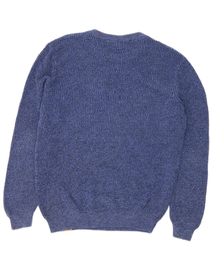 Timberland Herren-Pullover mit Rundhalsausschnitt, mittelblaue Baumwolle