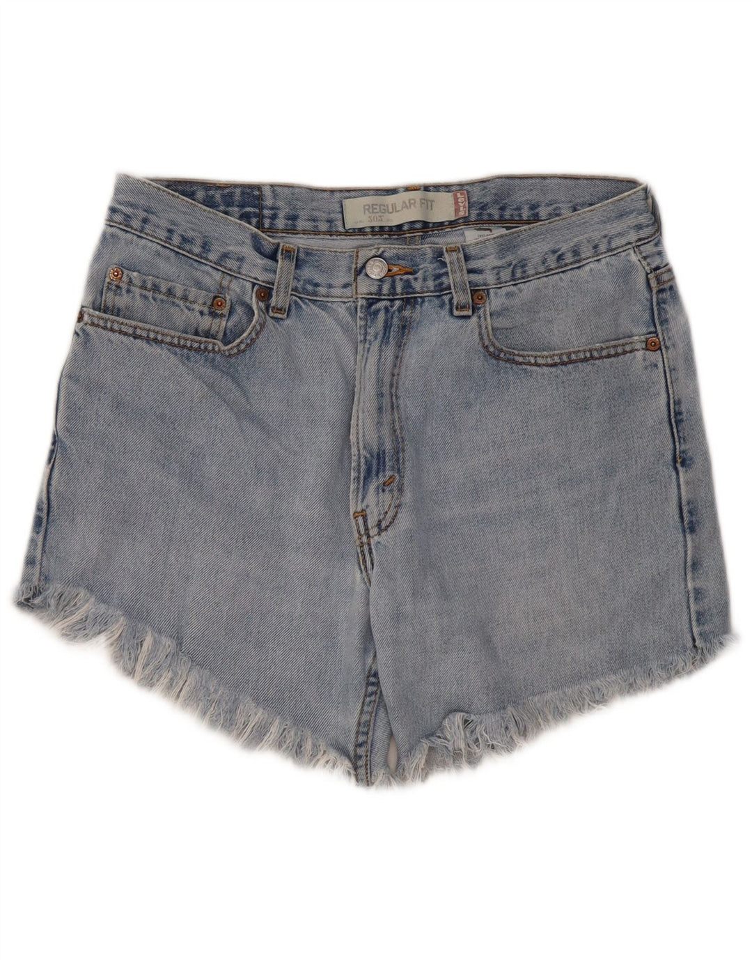 Levi's Damen 505 Jeansshorts mit hoher Taille und normaler Passform, W33, Mittelblau