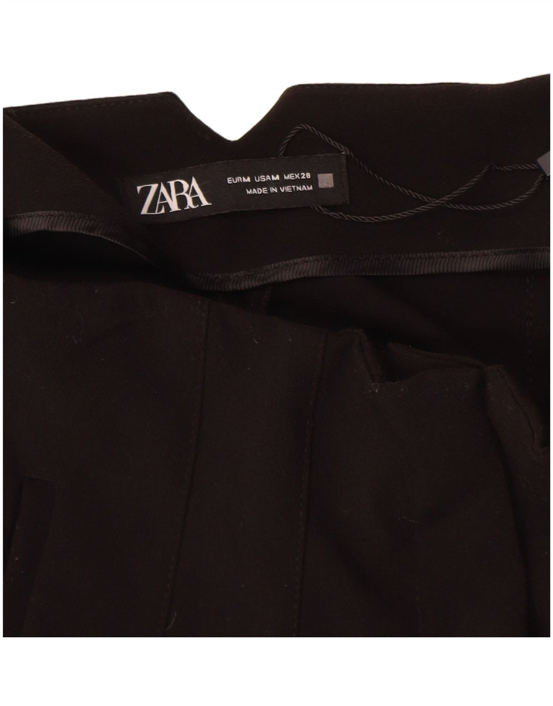 Zara Damen Tapered Chino Hose Medium W28 L27 Schwarz Polyester