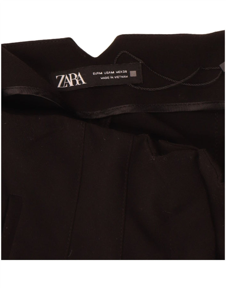 Zara Damen Tapered Chino Hose Medium W28 L27 Schwarz Polyester