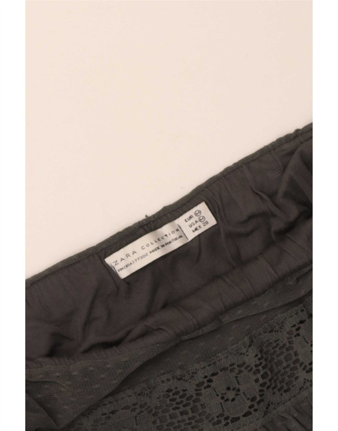 Zara Damen Faltenrock Medium W28 Grau gestreift