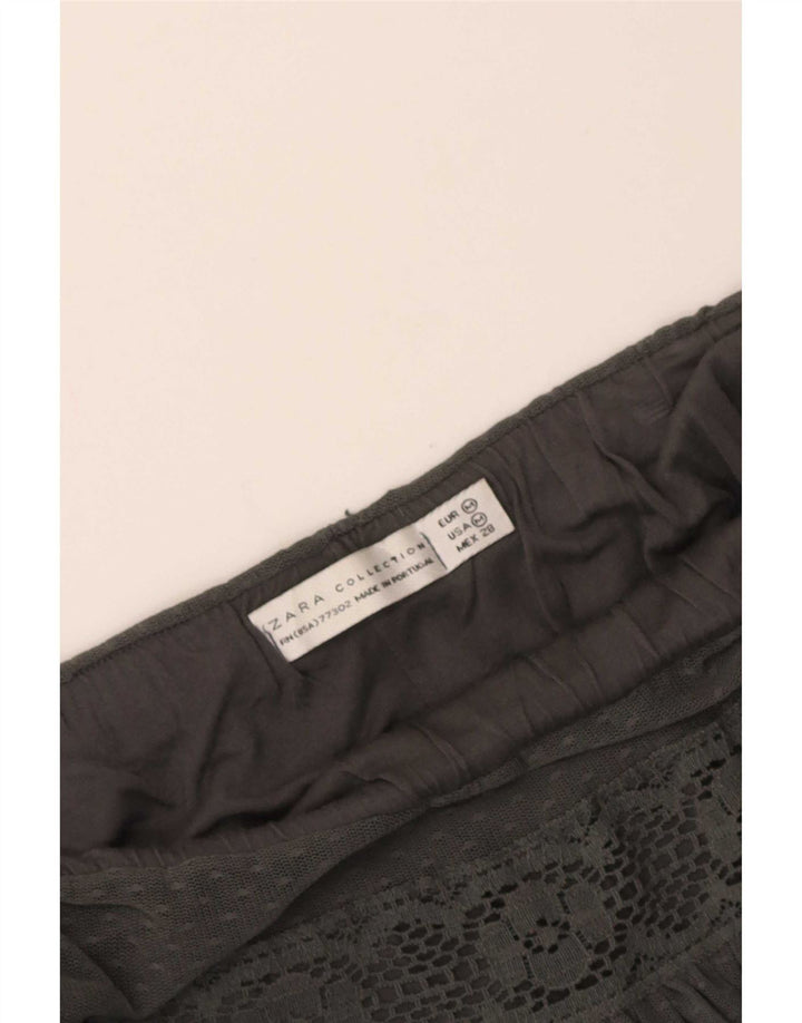 Zara Damen Faltenrock Medium W28 Grau gestreift