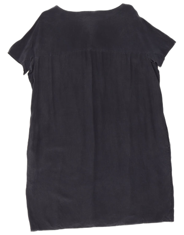 Aspesi Damen Etuikleid IT 42 Medium Marineblau Seide