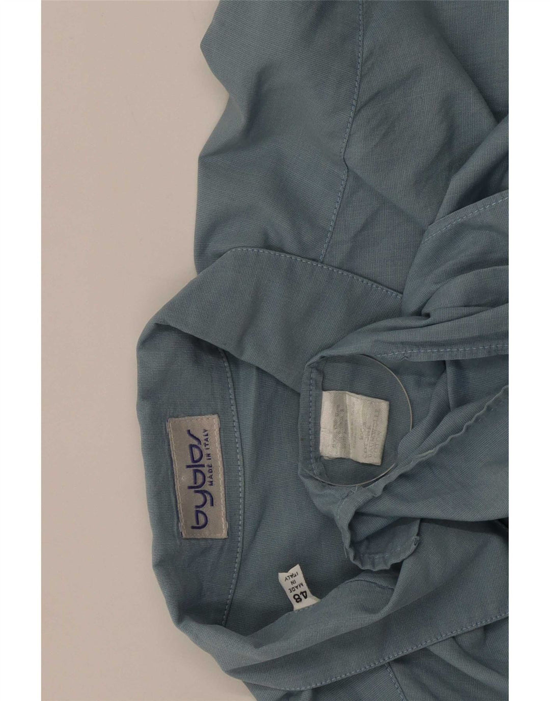 Byblos Herrenhemd Größe 48 2XL Blaue Baumwolle