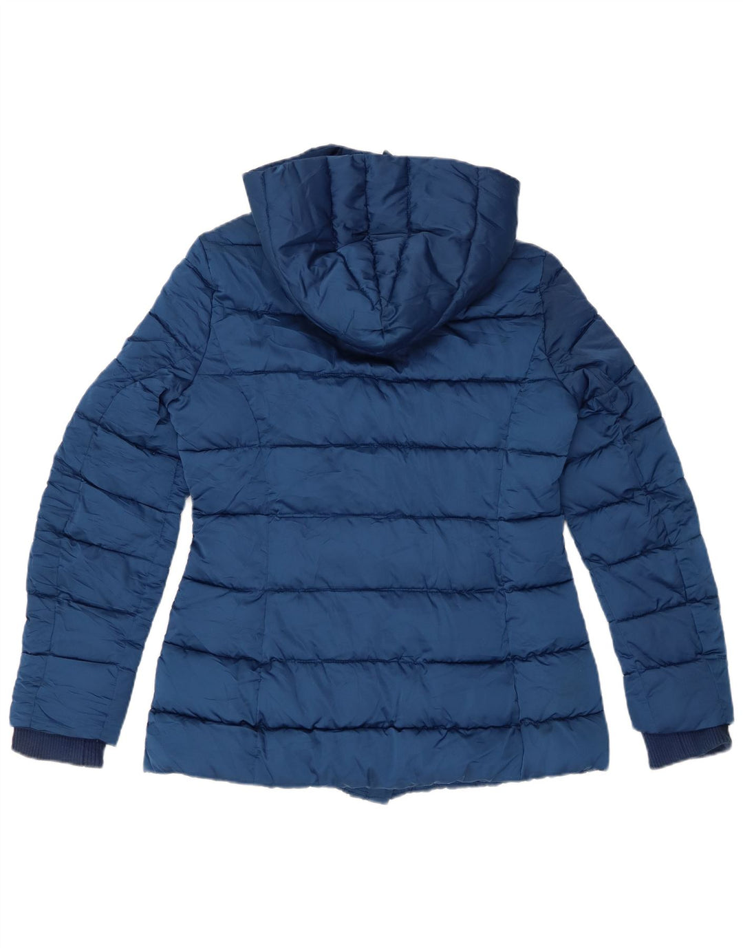 SISLEY Wattierte Damenjacke mit Kapuze, UK 12, Mittelblau, Polyester