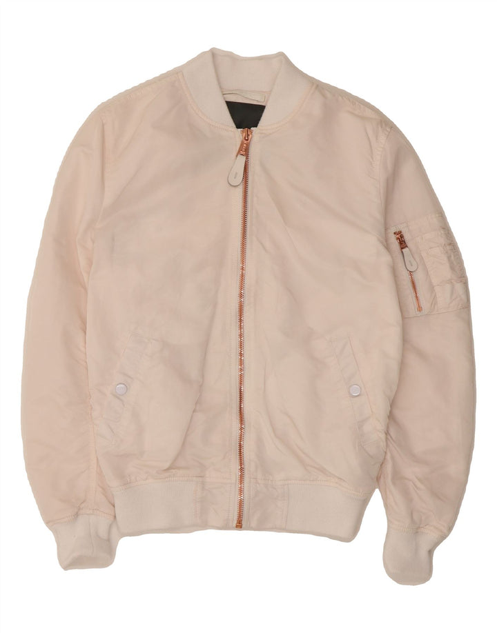 ALPHA INDUSTRIES Womens Bomber Jacket UK 10 Small Pink Nylon Vintage Alpha Industries and Second-Hand Alpha Industries from Messina Hembry 