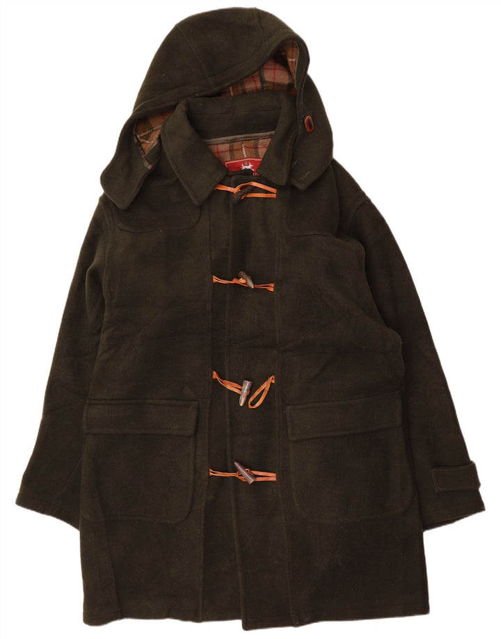 J. C. Twidd Herren-Dufflecoat mit Kapuze, IT 50, große Khaki-Wolle