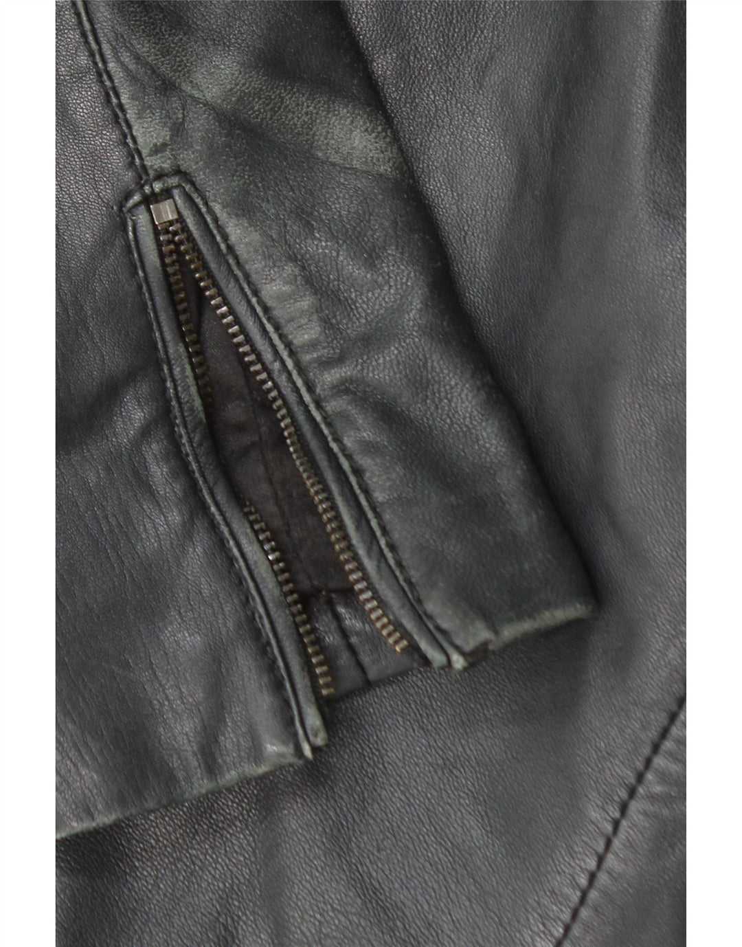 PROMOD Womens Crop Leather Jacket UK 12 Medium Black Leather Vintage Promod and Second-Hand Promod from Messina Hembry 