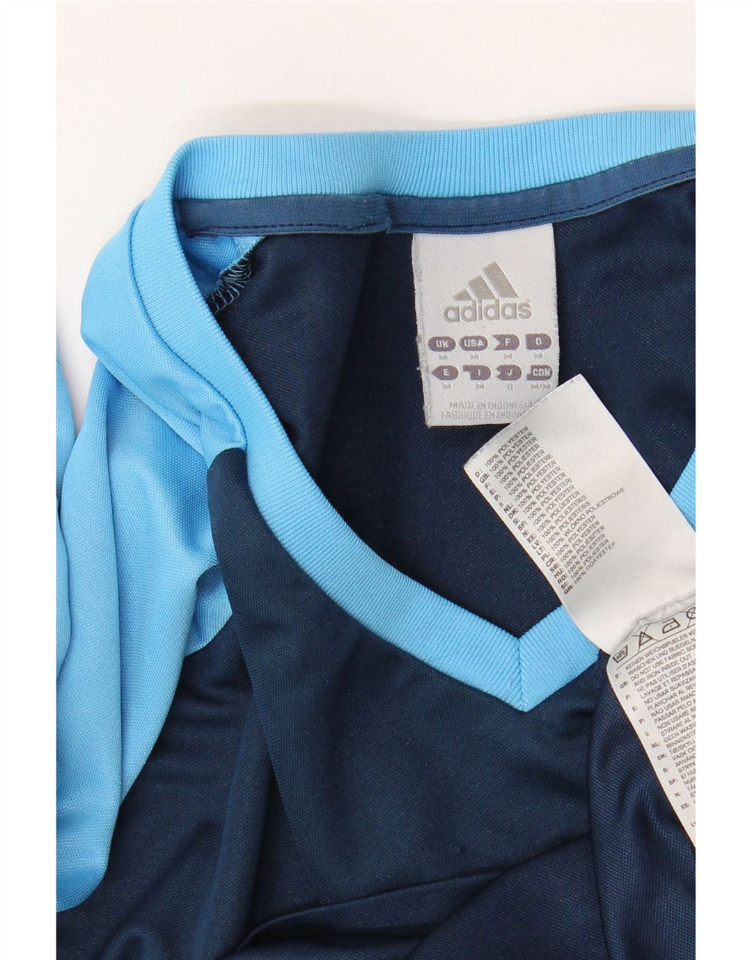 ADIDAS Herren Climalite T-Shirt Top Medium Marineblau Colourblock Polyester