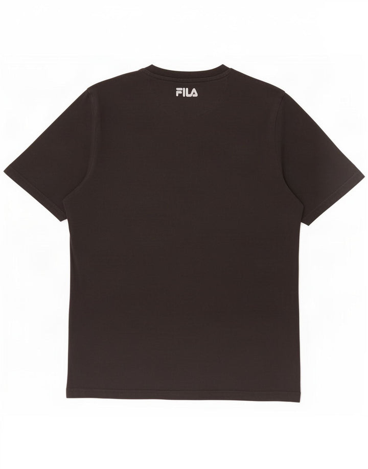 Fila Herren Grafik-T-Shirt-Oberteil aus mittelschwarzer Baumwolle