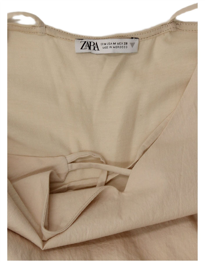 Zara Damen Sommerkleid UK 14 Medium Beige