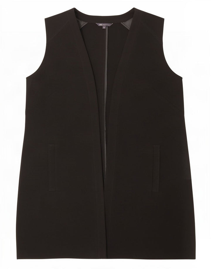 Marks & Spencer Damen Longline Weste UK 18 XL Schwarz Polyester