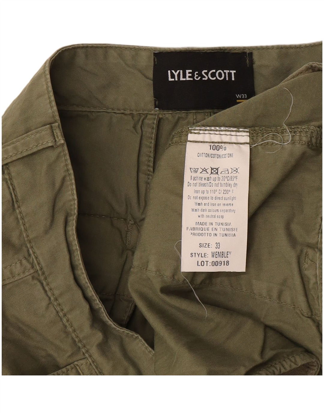 Lyle & Scott Herren Cargoshorts W33 Medium Khaki Baumwolle