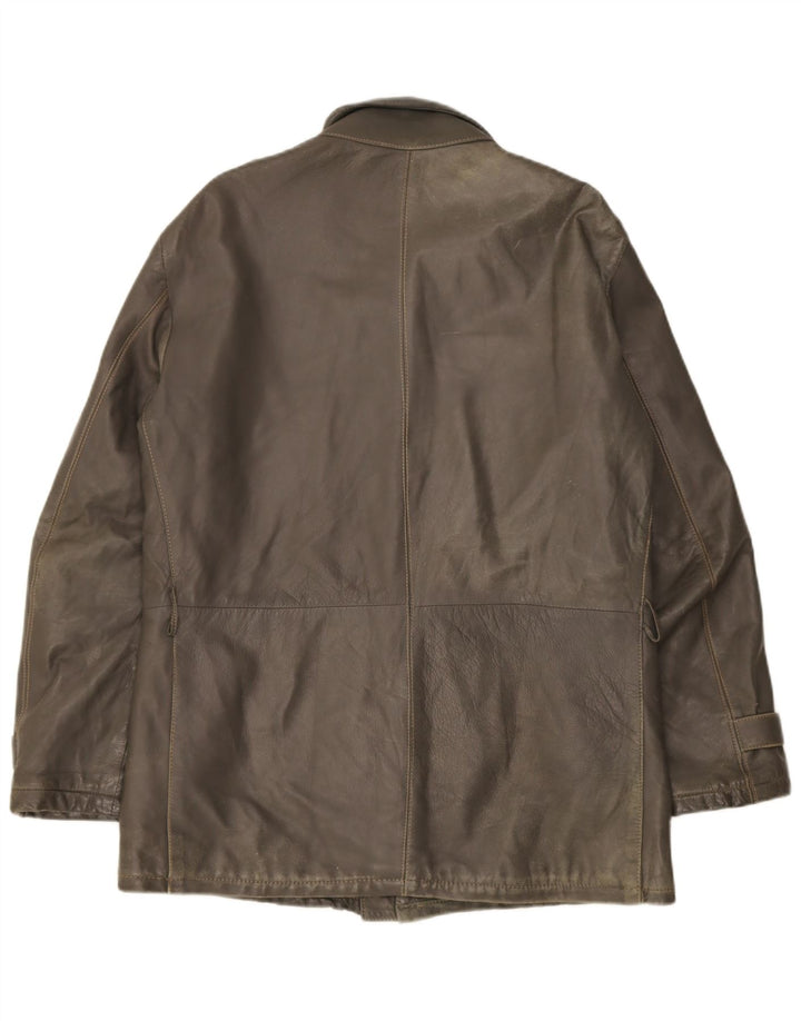 Vintage Herren Militärlederjacke UK 38 Medium Khaki Leder