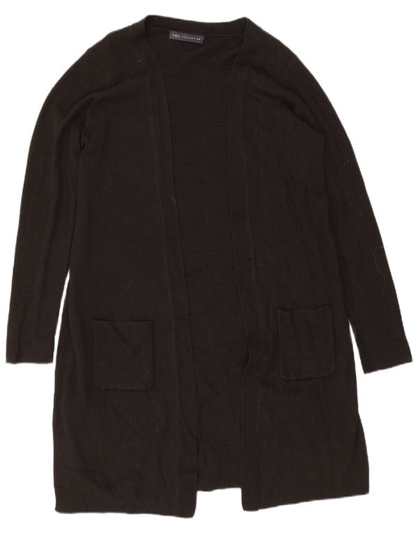 Marks & Spencer Damen Longline Open Cardigan Pullover UK 16 Large Schwarz