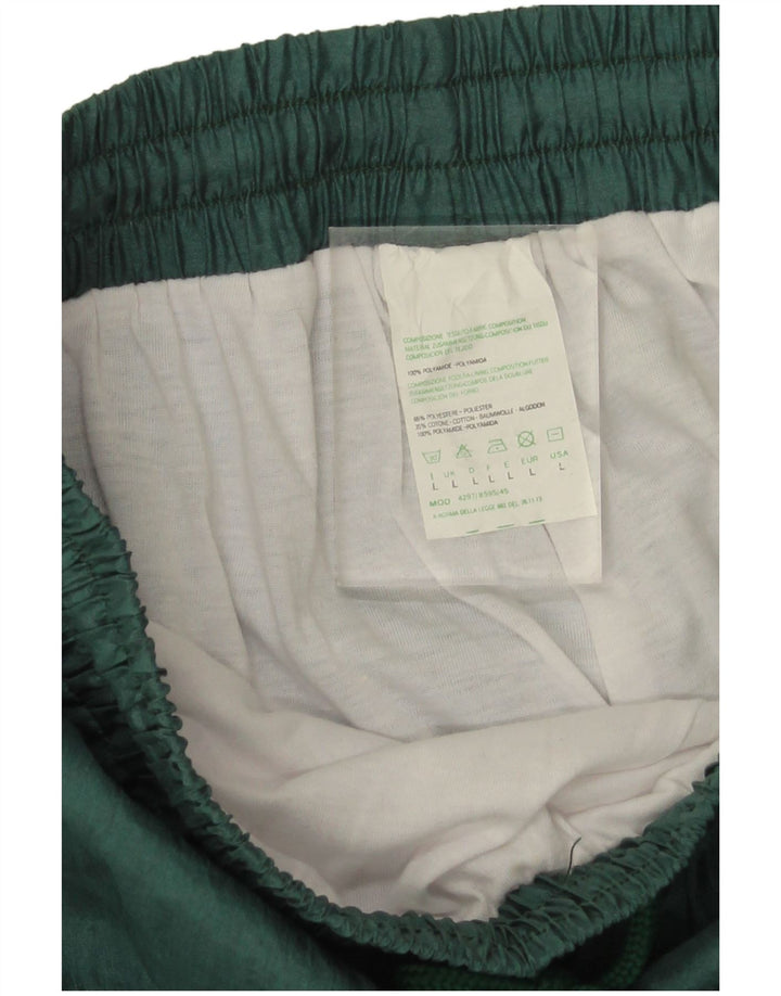 Vintage Herren-Trainingshose, Jogginghose, groß, grün, geometrisch, Polyamid