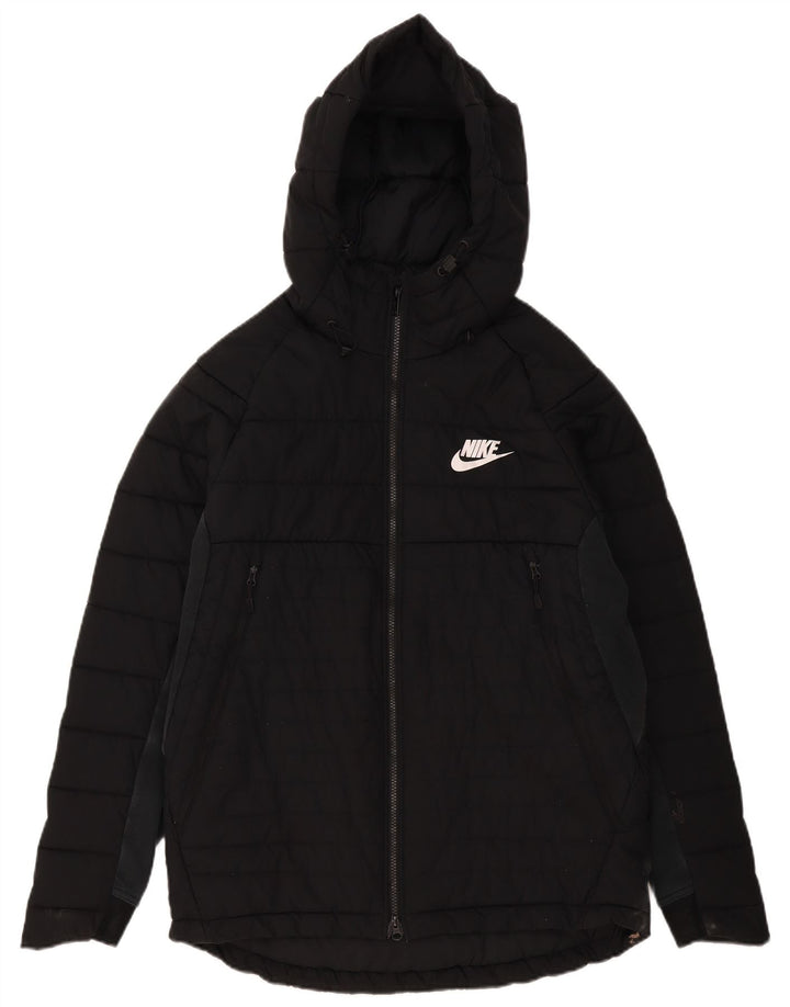 Nike Herren-Jacke mit Kapuze, gepolstert, UK 40, Größe L, Schwarz, Polyester