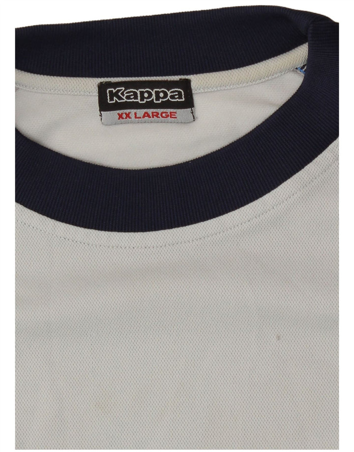 Kappa Herren T-Shirt Top 2XL Graues Colourblock-Polyester