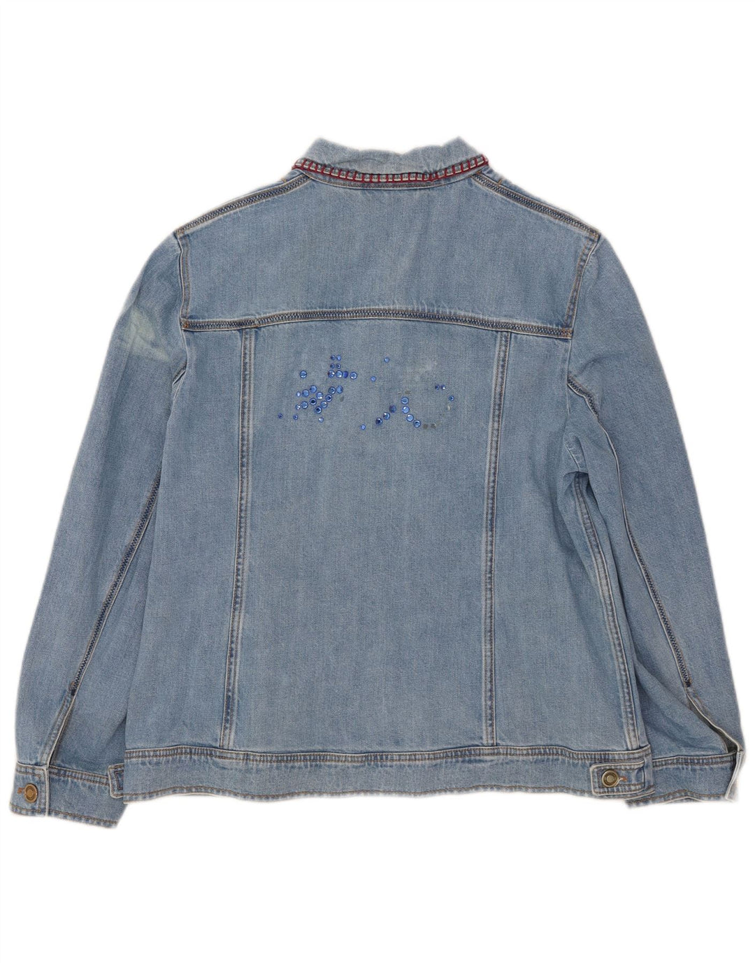 Antonette Damen Jeansjacke UK 18 XL Blaue Baumwolle