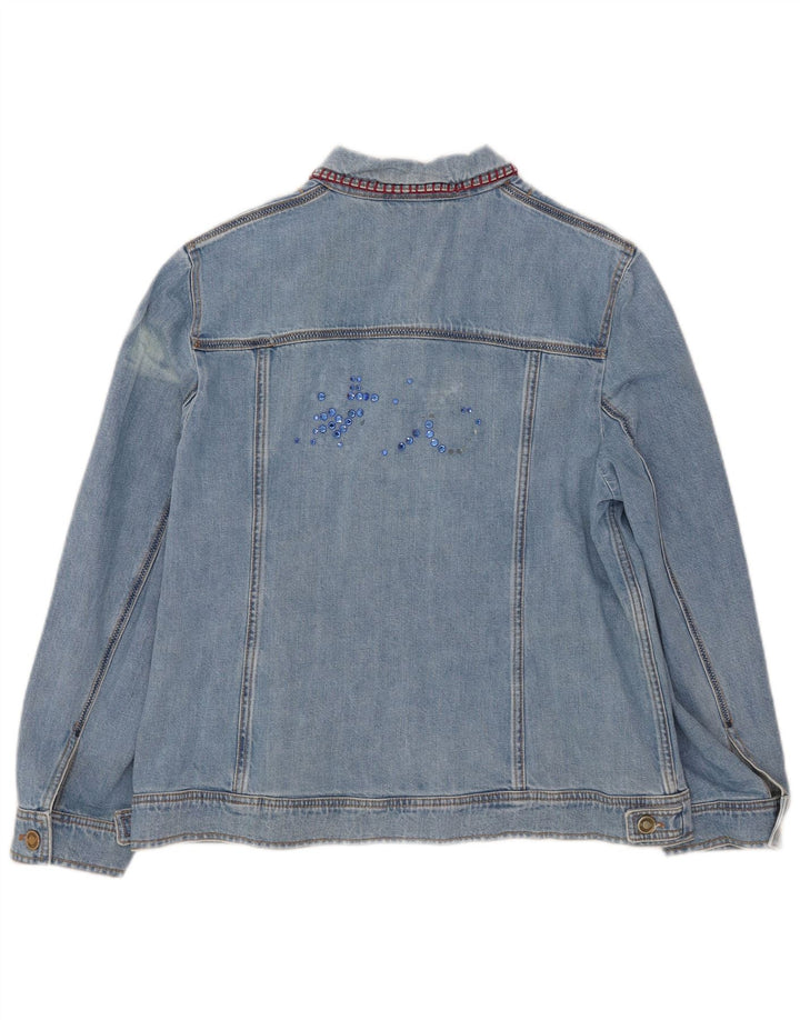 Antonette Damen Jeansjacke UK 18 XL Blaue Baumwolle