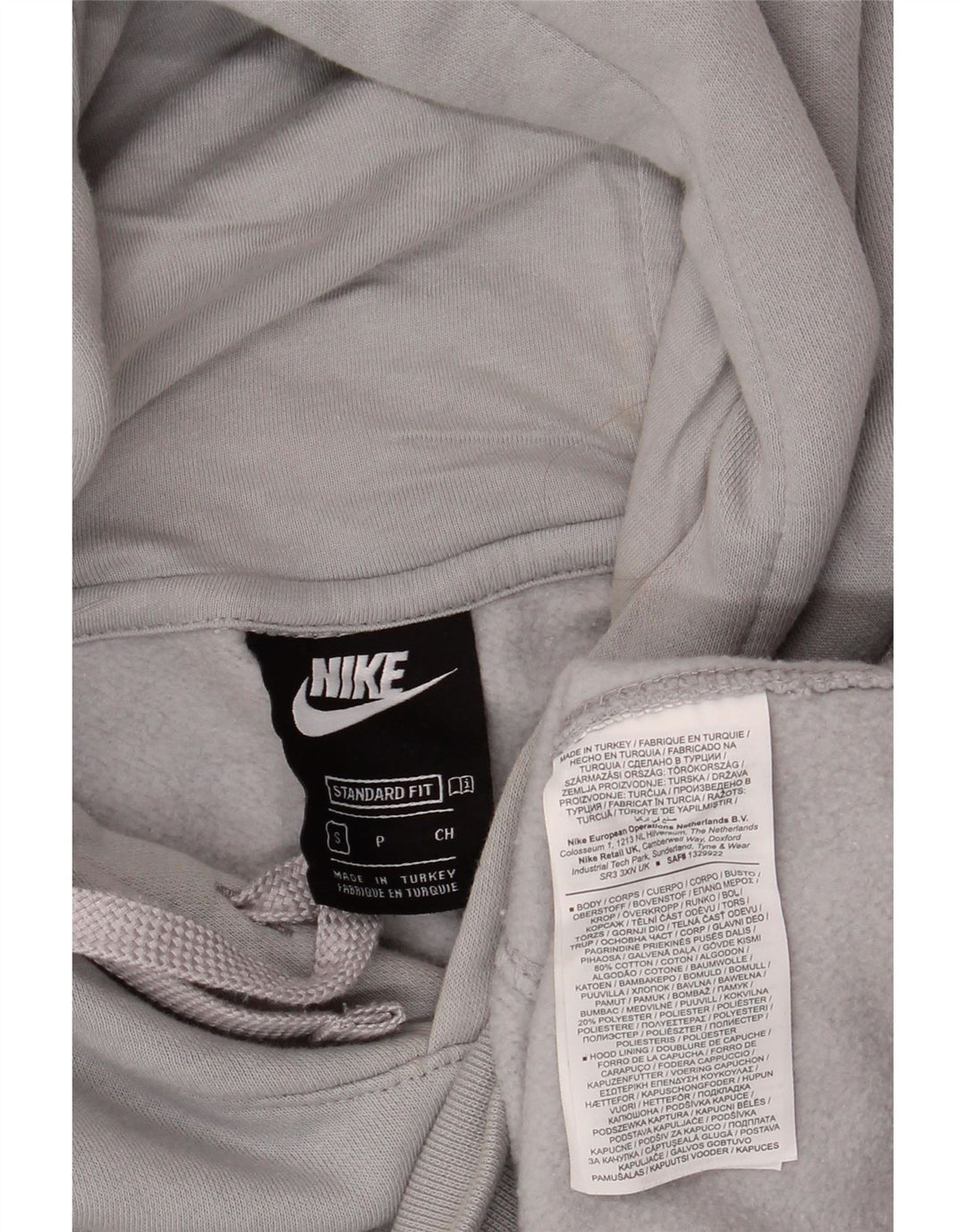 Nike Herren-Kapuzenpullover mit Standard-Passform, Größe S, Grau, Baumwolle