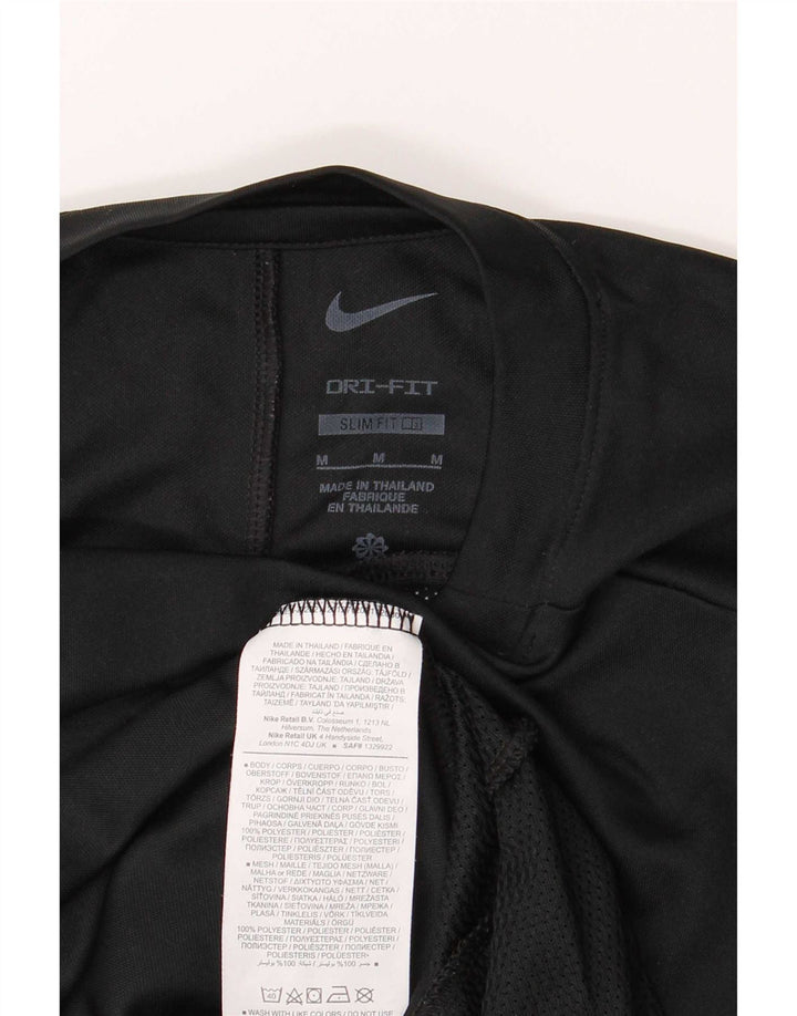 Nike Herren Dri Fit Slim T-Shirt Top Mittelschwarzes Polyester