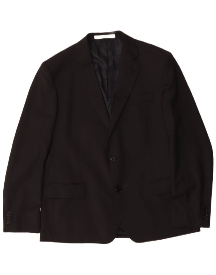 Ferre Herren-Blazer mit 2 Knöpfen, IT 54, 2XL, schwarze Wolle