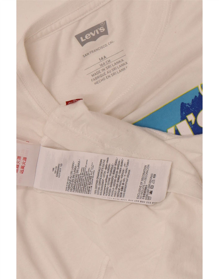 Levi's Jungen-T-Shirt mit Grafik, 13–14 Jahre, weiße Baumwolle