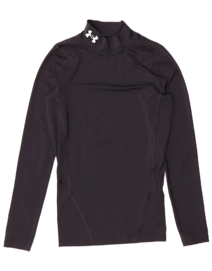 UNDER ARMOUR Damen Kompressionsoberteil Langarm UK 8 Small Schwarz Polyester