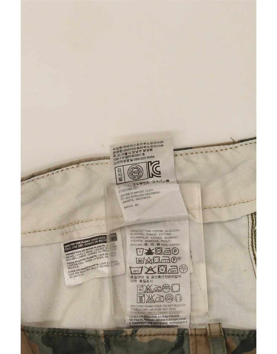 Levi's Herren Cargoshorts W40 XL Khaki Camouflage Baumwolle