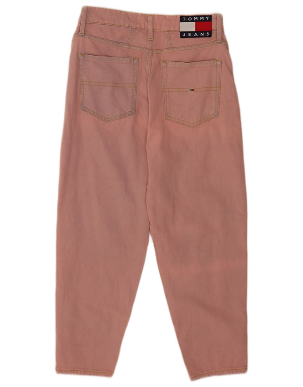Tommy Hilfiger Damen Acid Wash High Rise Cropped Jeans W30 L23 Rosa Baumwolle