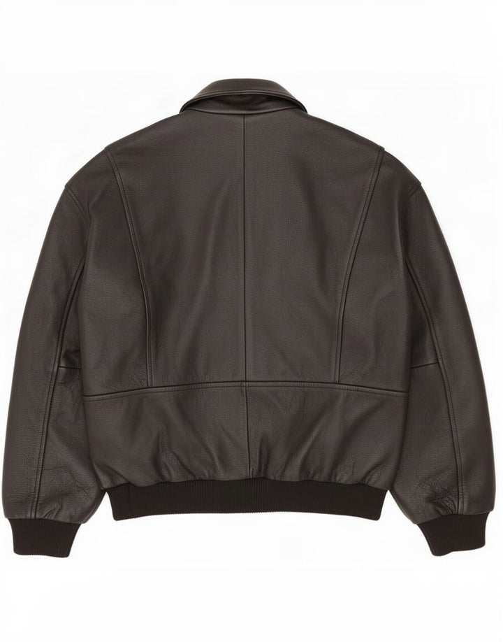 Vintage Herren Lederjacke IT 52 XL Schwarz