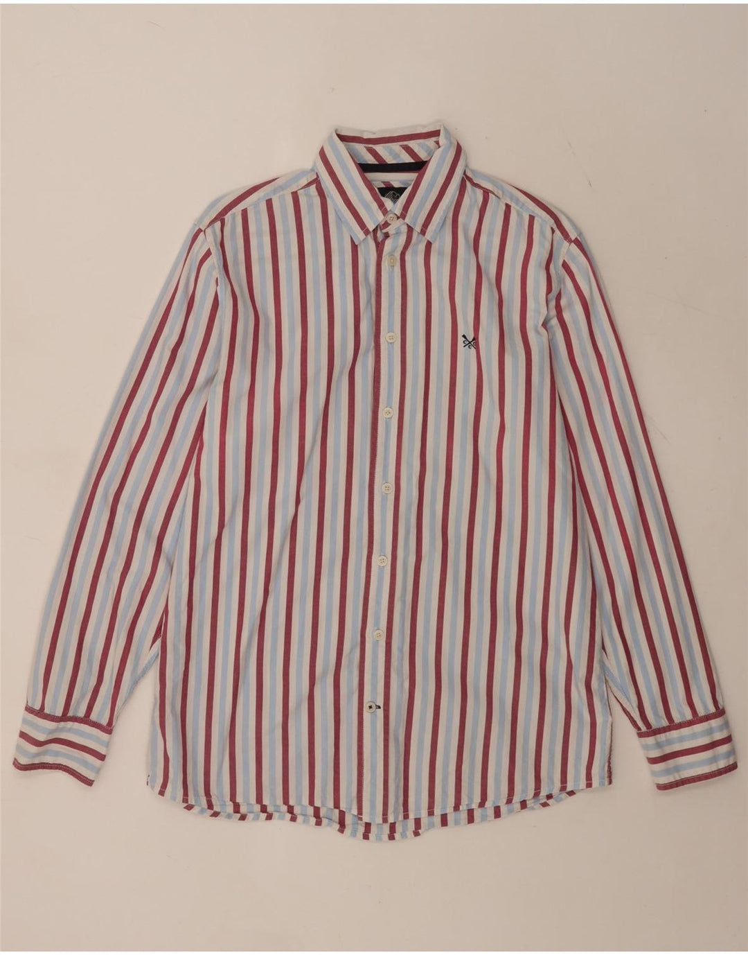 Crew Clothing Herren-Hemd mit klassischer Passform, mittelblau, gestreift, Baumwolle