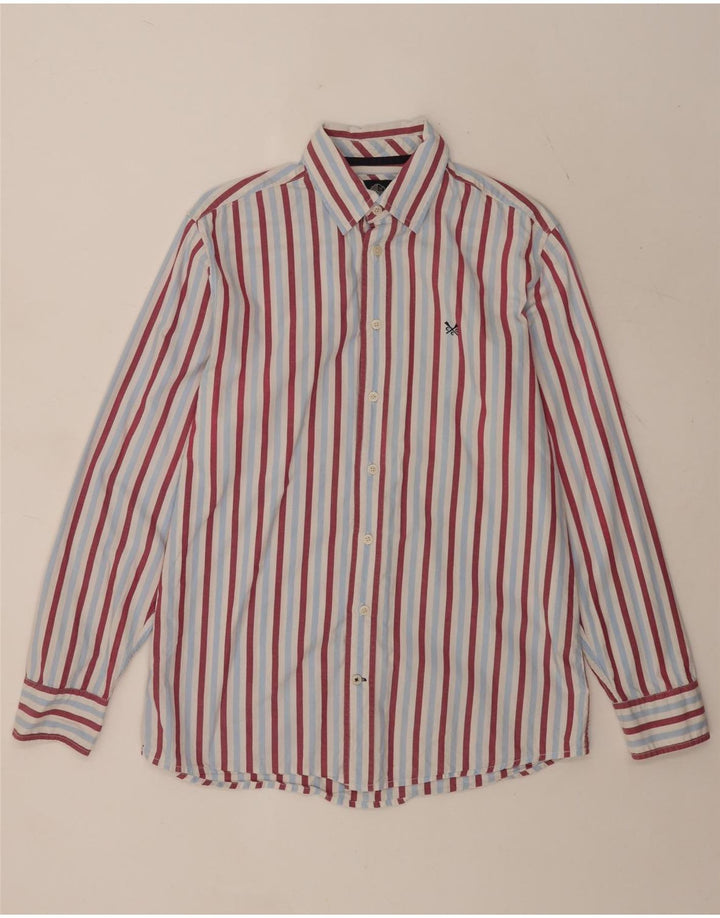 Crew Clothing Herren-Hemd mit klassischer Passform, mittelblau, gestreift, Baumwolle