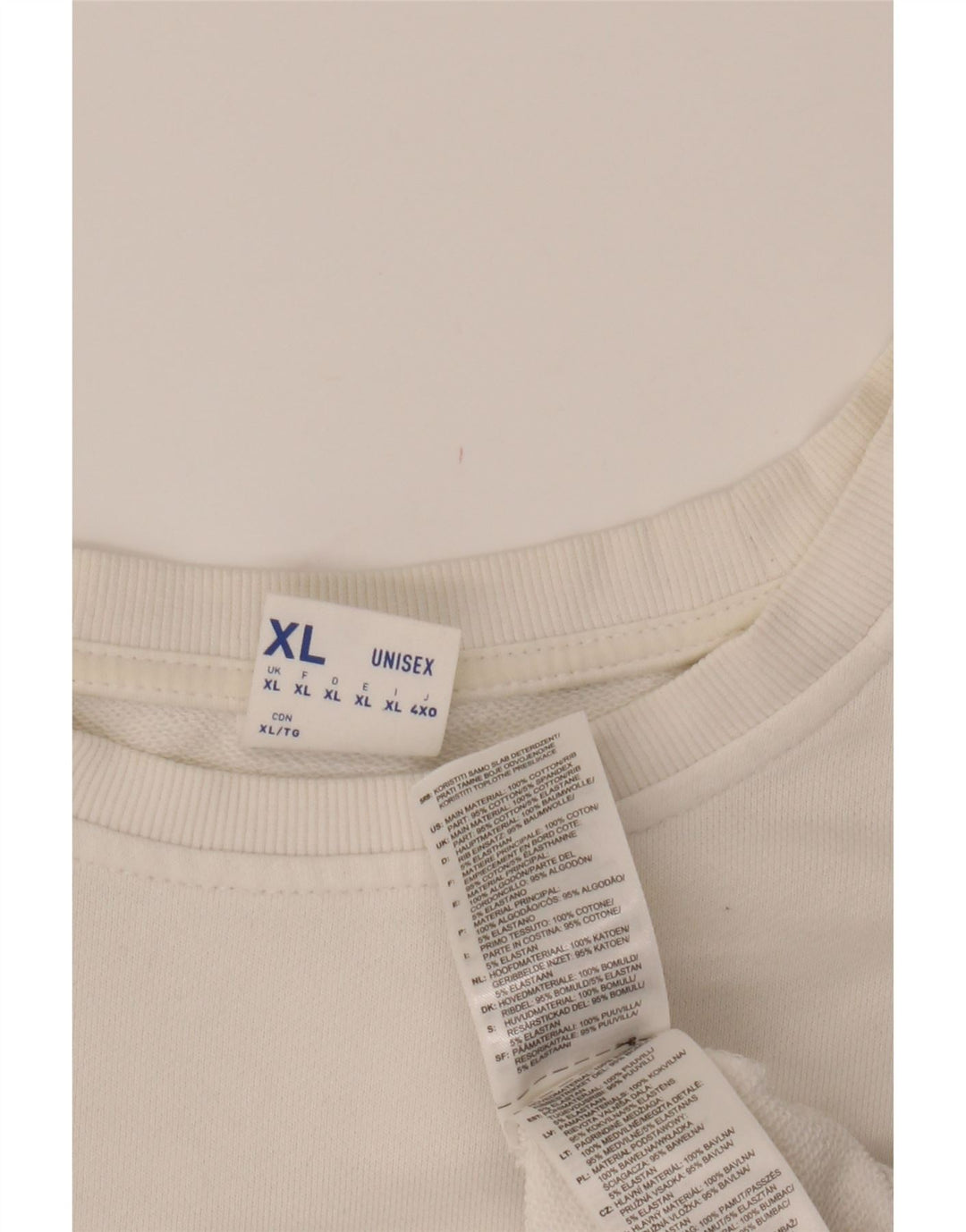 REEBOK Mens Graphic Sweatshirt Jumper XL White Cotton Vintage Reebok and Second-Hand Reebok from Messina Hembry 