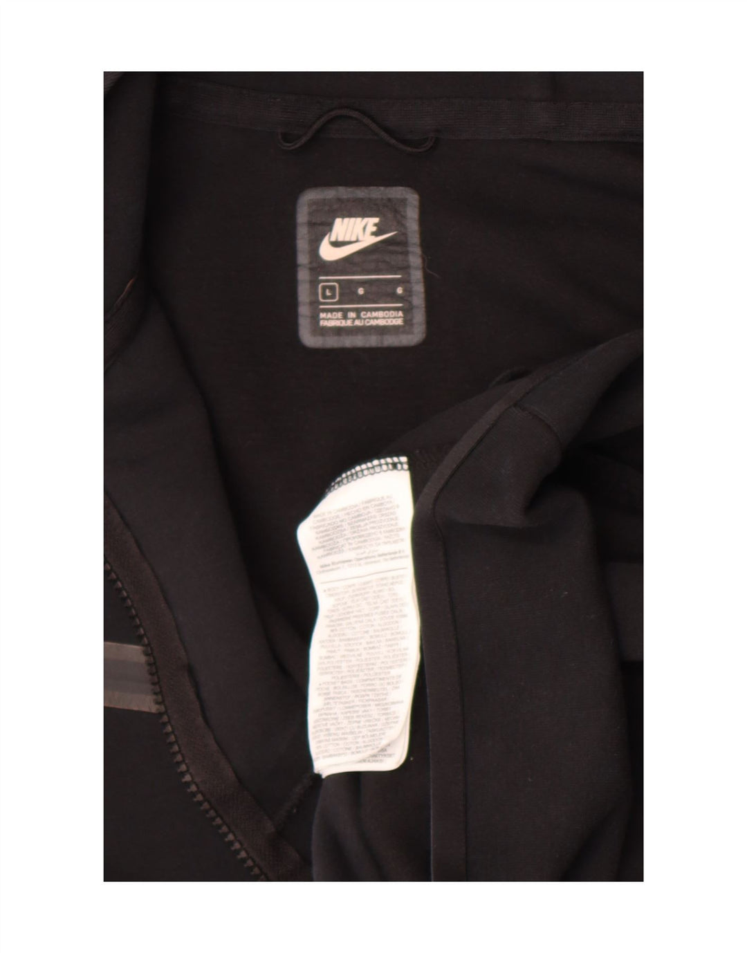 Nike Herren-Kapuzenpullover mit Reißverschluss, groß, aus schwarzer Baumwolle