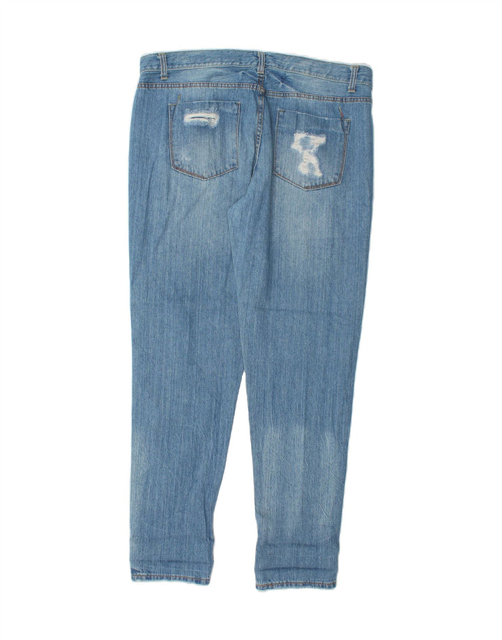 MOSSIMO Womens Boyfriend Distressed Slim Jeans US 14 XL W38 L32 Blue Vintage Mossimo and Second-Hand Mossimo from Messina Hembry 