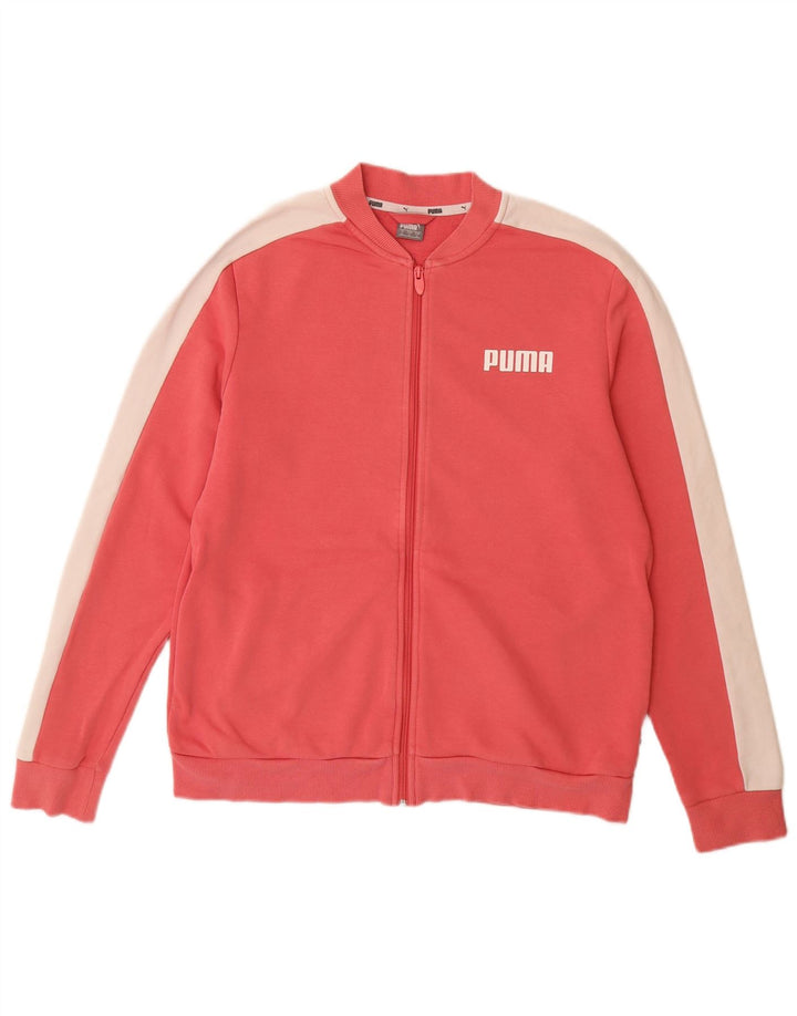 PUMA Damen-Trainingsanzug-Top-Jacke UK 18 XL rosa Colourblock-Baumwolle