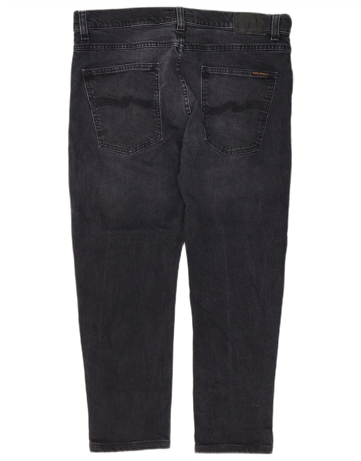 Nudie Herren Slim Jeans W34 L28 Schwarze Baumwolle