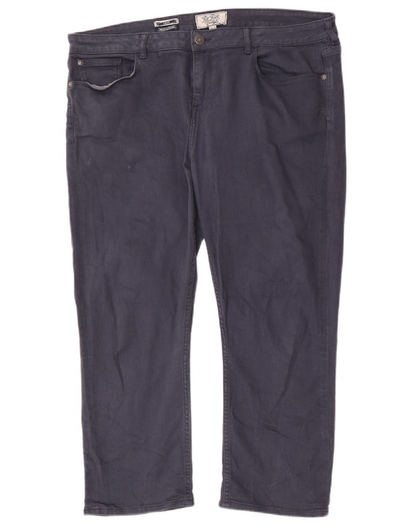 Fat Face Womens Straight Cropped Trousers UK 16 Large W38 L24 Navy Blue