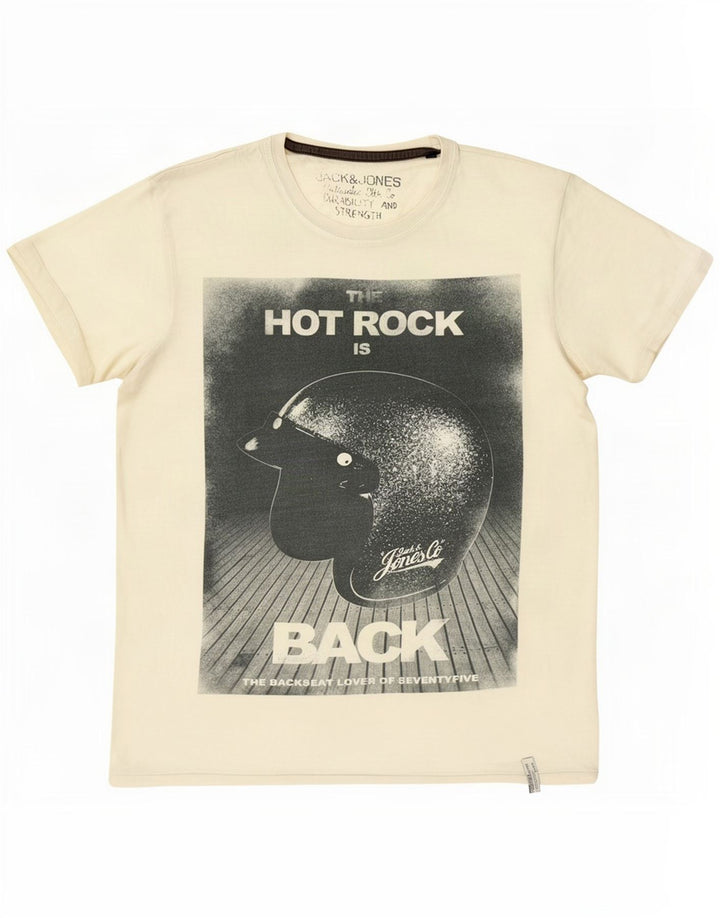 Jack & Jones Herren-T-Shirt mit Grafik, Größe L, Weiß