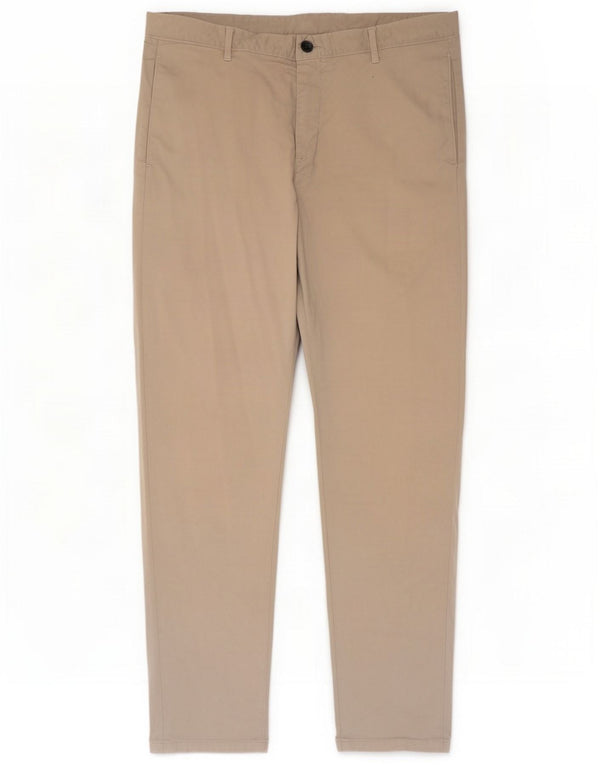 Massimo Dutti Herren Tapered Chino Hose EU 44 Large W34 L28 Beige Baumwolle