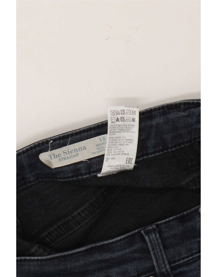Marks & Spencer Damen Straight Jeans UK 10 Small W30 L27 Marineblau